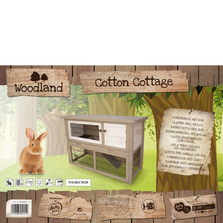DUVO+ Kaninchenstall Woodland Cotton Cottage